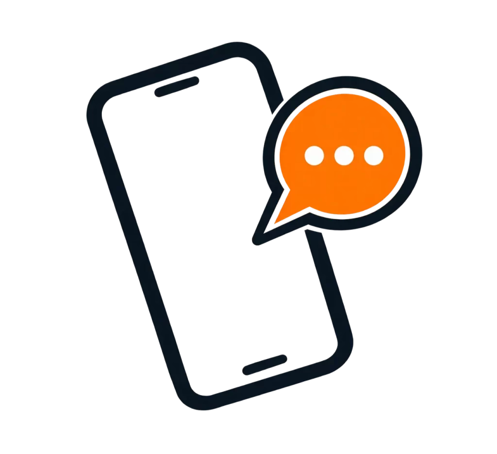 Smartphone icon illustrating easy online garage floor quote request
